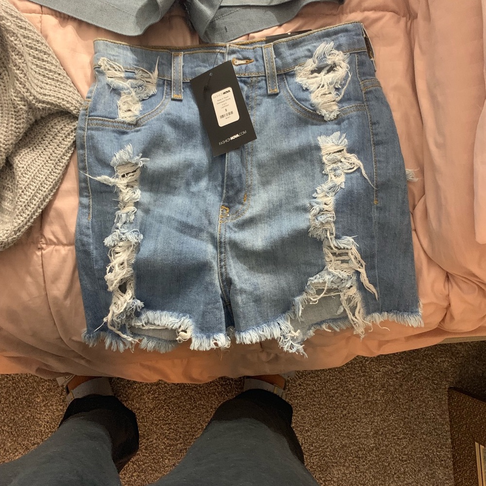 Distressed shorts from fashion nova